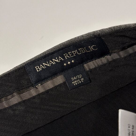 Banana Republic Gray Brown Taupe Pinstripe Wool Blend Suit Size 40R Pants 34x32 - Picture 16 of 16